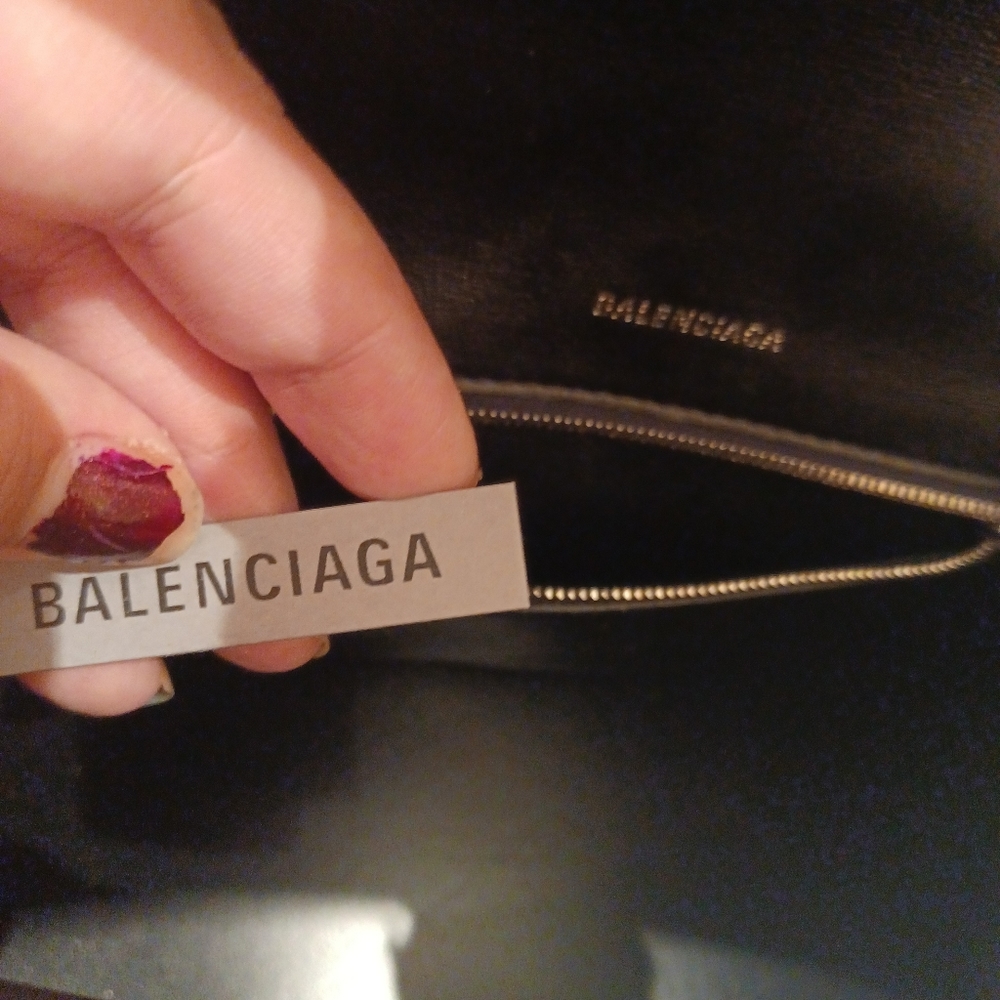 NWT SMALL Balenciaga Hourglass purse Leather Black (Silver not Brass "B") - Picture 13 of 16